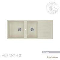 Мойка кухонная АКВАТОН Торина двойная, жемчуг