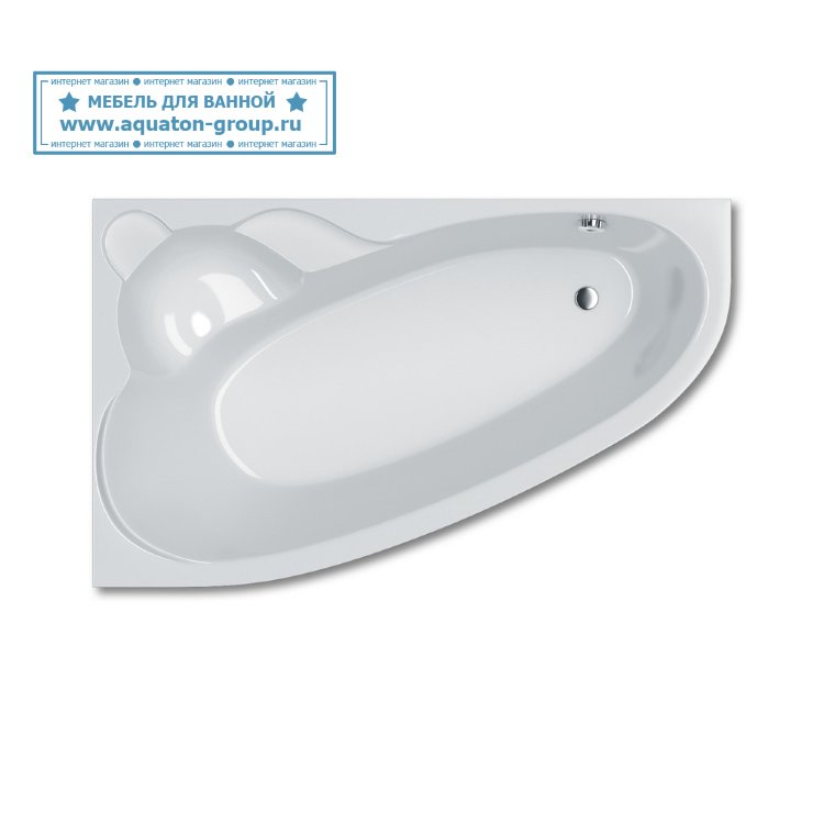 Ванна акриловая Koller Pool Nadine 150х100 L Асимметричная, белая Ванна акриловая Koller Pool Nadine 150х100 L Асимметричная, белая